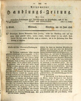 Allgemeine Handlungs-Zeitung Mittwoch 18. Juni 1828