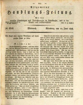 Allgemeine Handlungs-Zeitung Mittwoch 25. Juni 1828