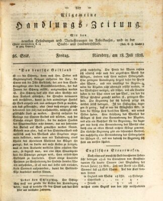 Allgemeine Handlungs-Zeitung Freitag 18. Juli 1828