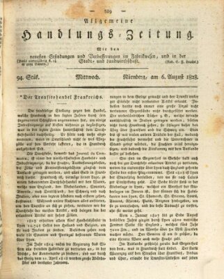 Allgemeine Handlungs-Zeitung Mittwoch 6. August 1828