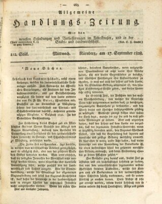 Allgemeine Handlungs-Zeitung Mittwoch 17. September 1828