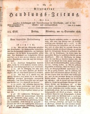 Allgemeine Handlungs-Zeitung Freitag 19. September 1828
