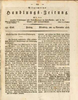 Allgemeine Handlungs-Zeitung Freitag 14. November 1828