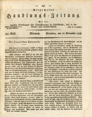 Allgemeine Handlungs-Zeitung Mittwoch 26. November 1828