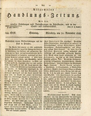 Allgemeine Handlungs-Zeitung Sonntag 30. November 1828