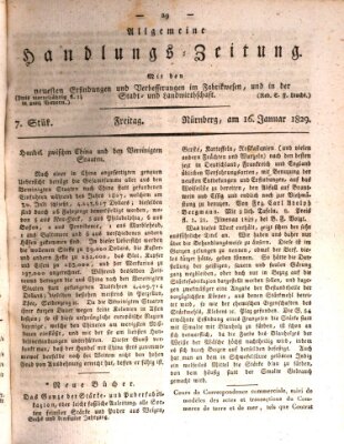 Allgemeine Handlungs-Zeitung Freitag 16. Januar 1829