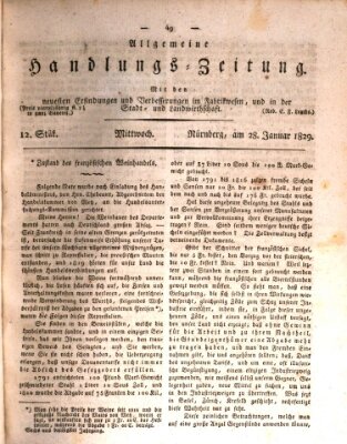 Allgemeine Handlungs-Zeitung Mittwoch 28. Januar 1829