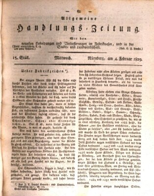 Allgemeine Handlungs-Zeitung Mittwoch 4. Februar 1829