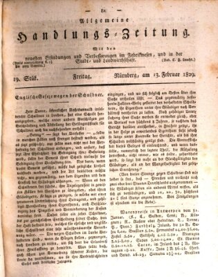 Allgemeine Handlungs-Zeitung Freitag 13. Februar 1829