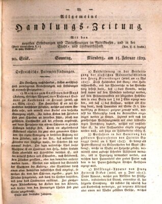 Allgemeine Handlungs-Zeitung Sonntag 15. Februar 1829