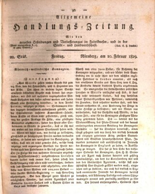 Allgemeine Handlungs-Zeitung Freitag 20. Februar 1829