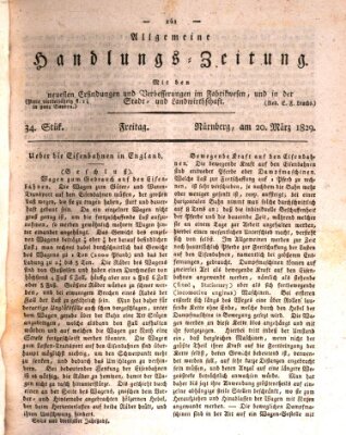 Allgemeine Handlungs-Zeitung Friday 20. March 1829