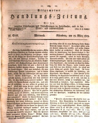 Allgemeine Handlungs-Zeitung Mittwoch 25. März 1829