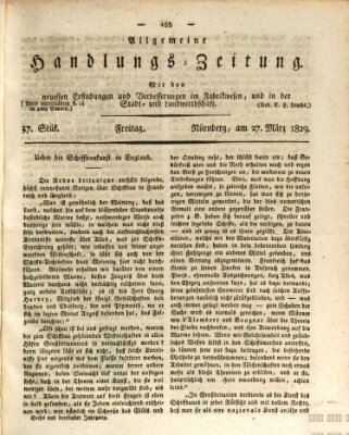 Allgemeine Handlungs-Zeitung Freitag 27. März 1829