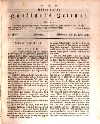 Allgemeine Handlungs-Zeitung Sonntag 19. April 1829