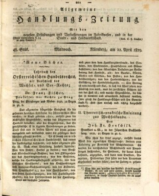 Allgemeine Handlungs-Zeitung Mittwoch 22. April 1829