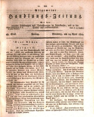 Allgemeine Handlungs-Zeitung Freitag 24. April 1829