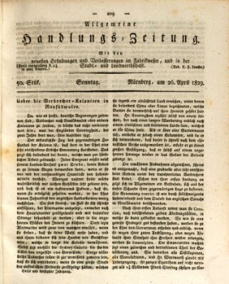 Allgemeine Handlungs-Zeitung Sonntag 26. April 1829