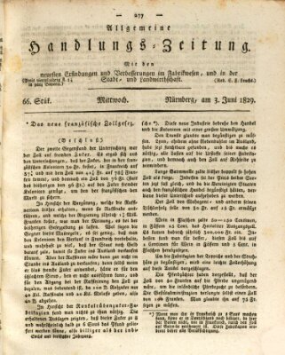 Allgemeine Handlungs-Zeitung Mittwoch 3. Juni 1829