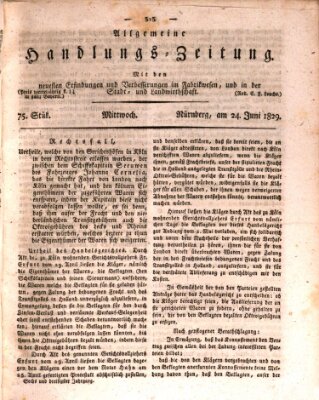 Allgemeine Handlungs-Zeitung Mittwoch 24. Juni 1829