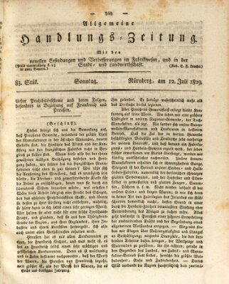 Allgemeine Handlungs-Zeitung Sonntag 12. Juli 1829