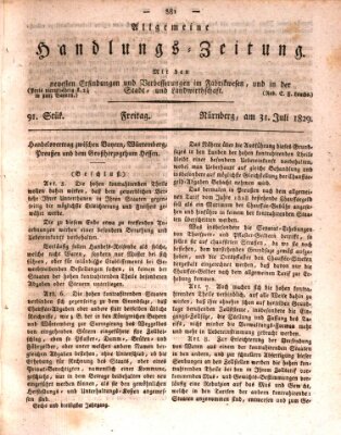 Allgemeine Handlungs-Zeitung Freitag 31. Juli 1829