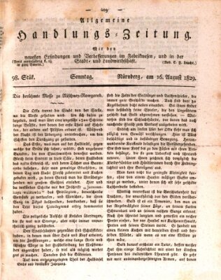 Allgemeine Handlungs-Zeitung Sonntag 16. August 1829