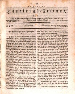 Allgemeine Handlungs-Zeitung Mittwoch 19. August 1829