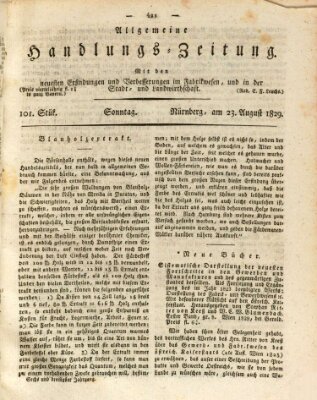 Allgemeine Handlungs-Zeitung Sonntag 23. August 1829