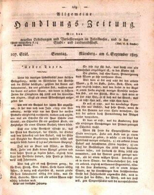 Allgemeine Handlungs-Zeitung Sonntag 6. September 1829