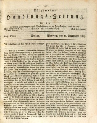 Allgemeine Handlungs-Zeitung Freitag 11. September 1829