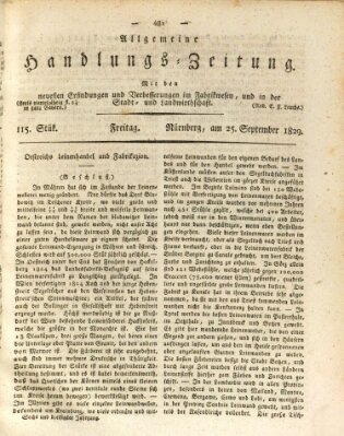 Allgemeine Handlungs-Zeitung Freitag 25. September 1829