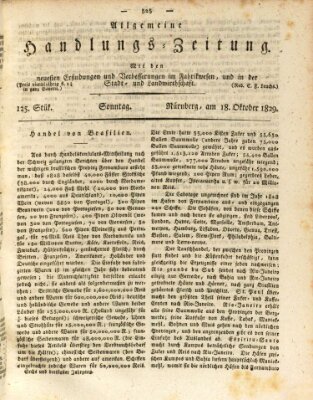 Allgemeine Handlungs-Zeitung Sonntag 18. Oktober 1829