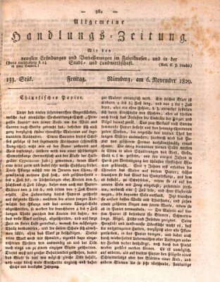 Allgemeine Handlungs-Zeitung Freitag 6. November 1829