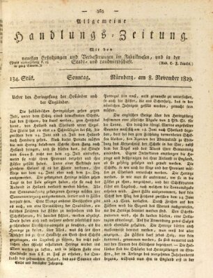 Allgemeine Handlungs-Zeitung Sonntag 8. November 1829