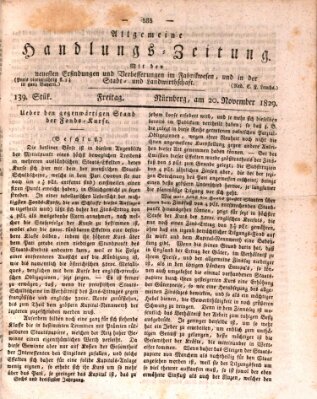 Allgemeine Handlungs-Zeitung Freitag 20. November 1829