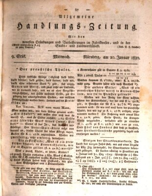 Allgemeine Handlungs-Zeitung Mittwoch 20. Januar 1830