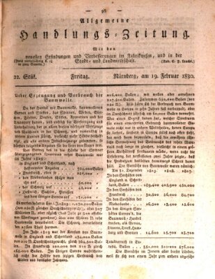 Allgemeine Handlungs-Zeitung Freitag 19. Februar 1830