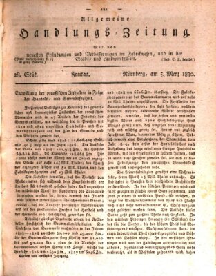 Allgemeine Handlungs-Zeitung Freitag 5. März 1830