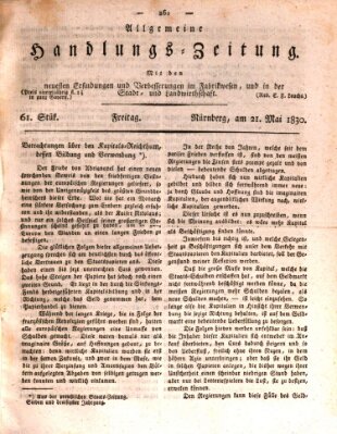 Allgemeine Handlungs-Zeitung Freitag 21. Mai 1830