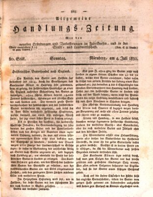 Allgemeine Handlungs-Zeitung Sonntag 4. Juli 1830