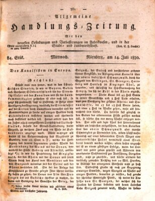 Allgemeine Handlungs-Zeitung Mittwoch 14. Juli 1830