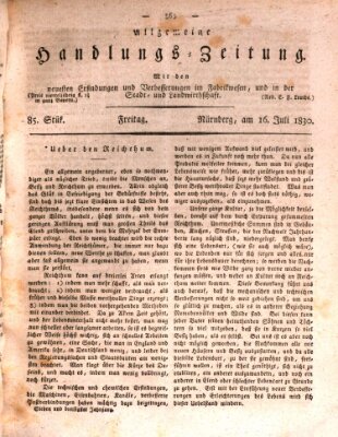 Allgemeine Handlungs-Zeitung Freitag 16. Juli 1830