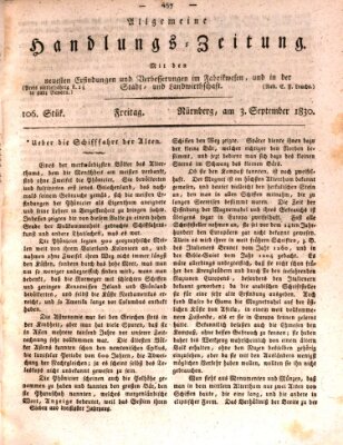 Allgemeine Handlungs-Zeitung Freitag 3. September 1830