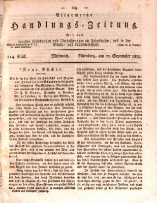 Allgemeine Handlungs-Zeitung Mittwoch 22. September 1830