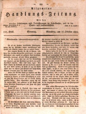 Allgemeine Handlungs-Zeitung Sonntag 17. Oktober 1830