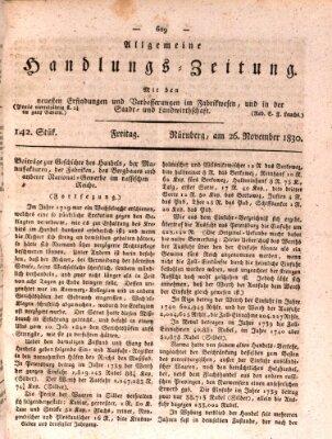 Allgemeine Handlungs-Zeitung Freitag 26. November 1830