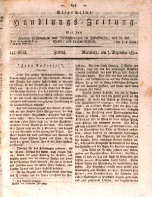 Allgemeine Handlungs-Zeitung Freitag 3. Dezember 1830