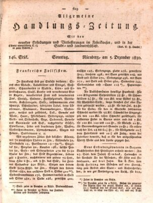 Allgemeine Handlungs-Zeitung Sonntag 5. Dezember 1830