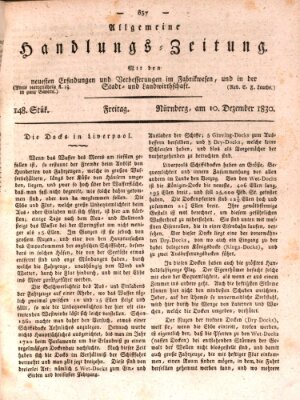 Allgemeine Handlungs-Zeitung Freitag 10. Dezember 1830